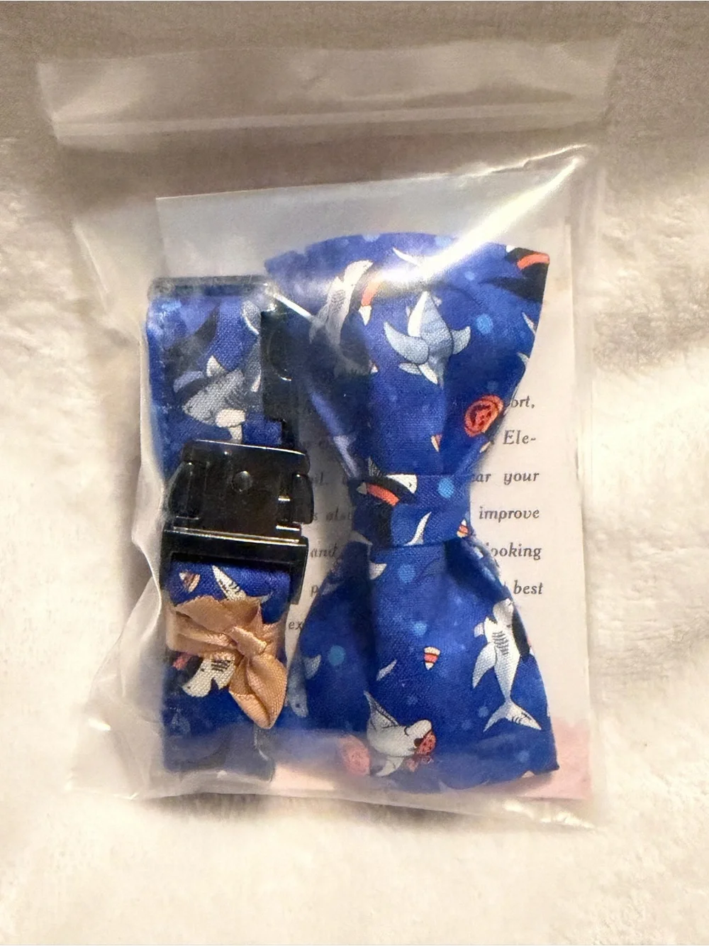 Halloween Dog Collar - Shark With Pumpkin Holiday Pet Bow Collar Size Small